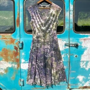 Komarov floral sublimation print garden dress women's medium